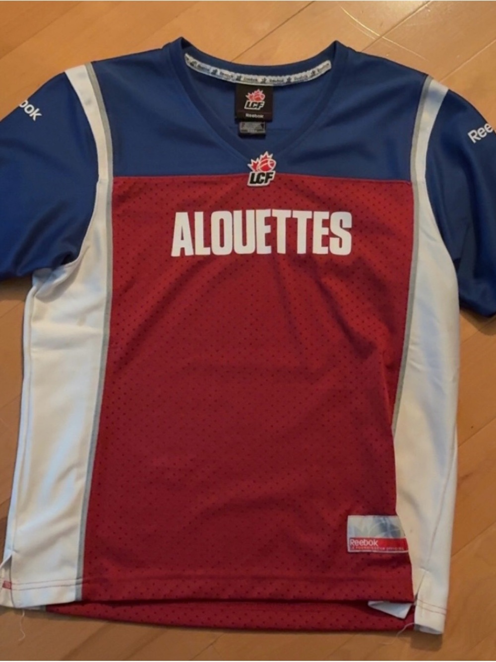 Reebok Alouettes Kids Red, Blue and White Football Jersey